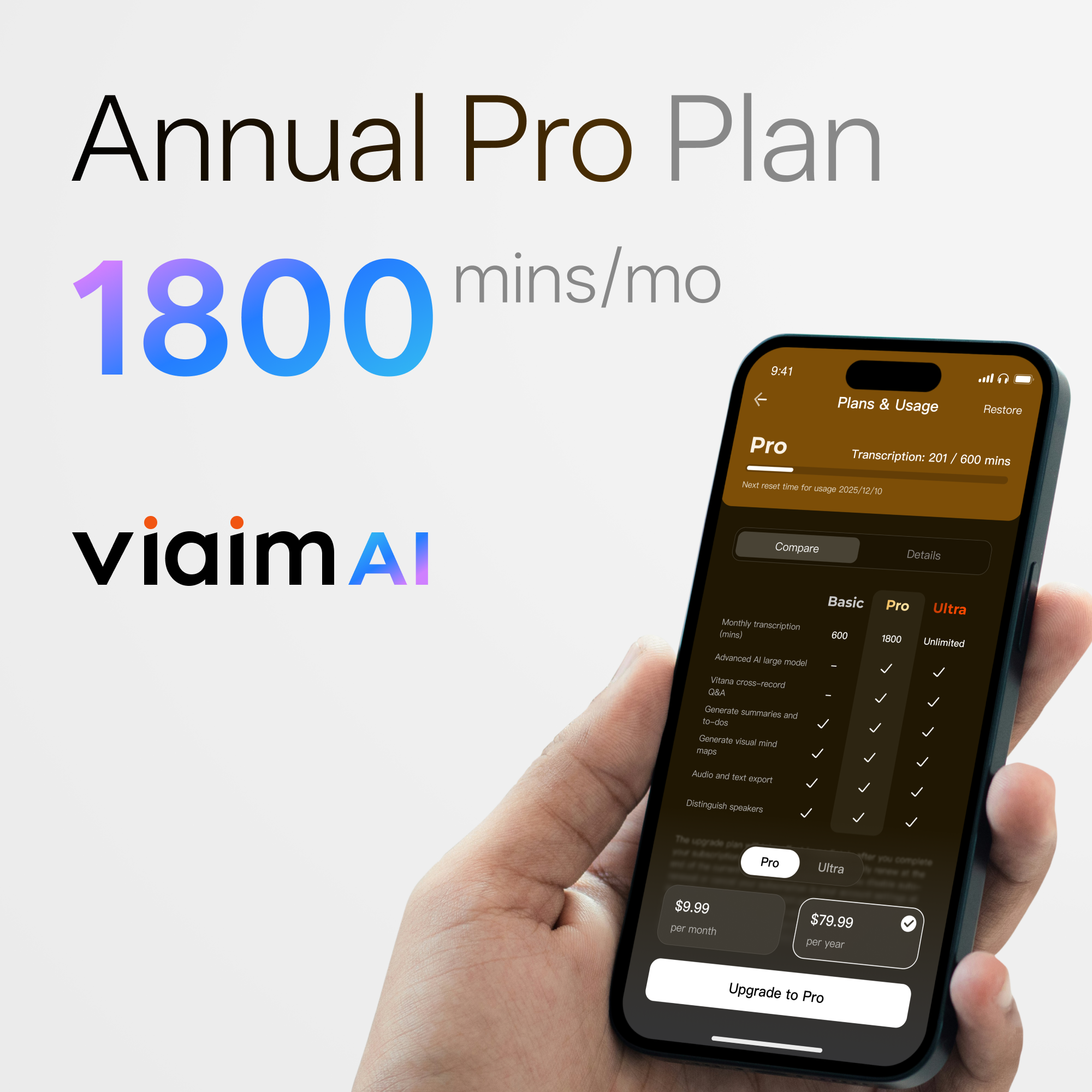 viaim AI Annual Pro Plan