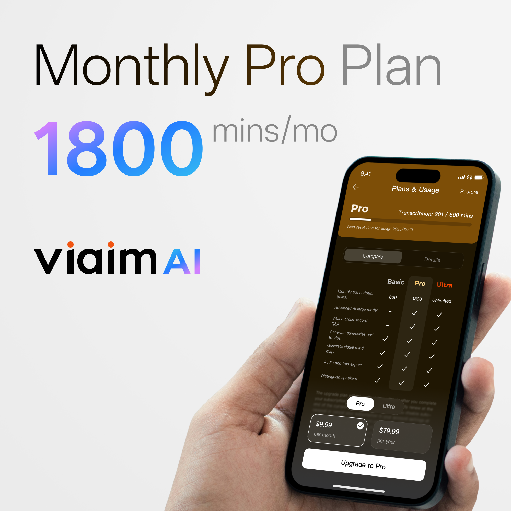 viaim AI Monthly Pro Plan