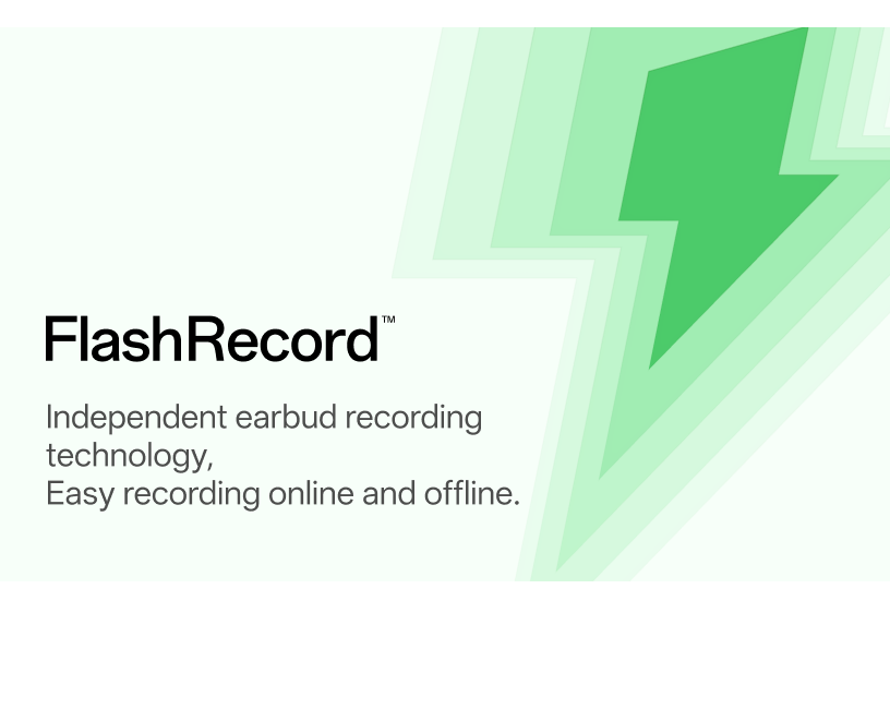 FlashRecord logo with green geometric design on a white background