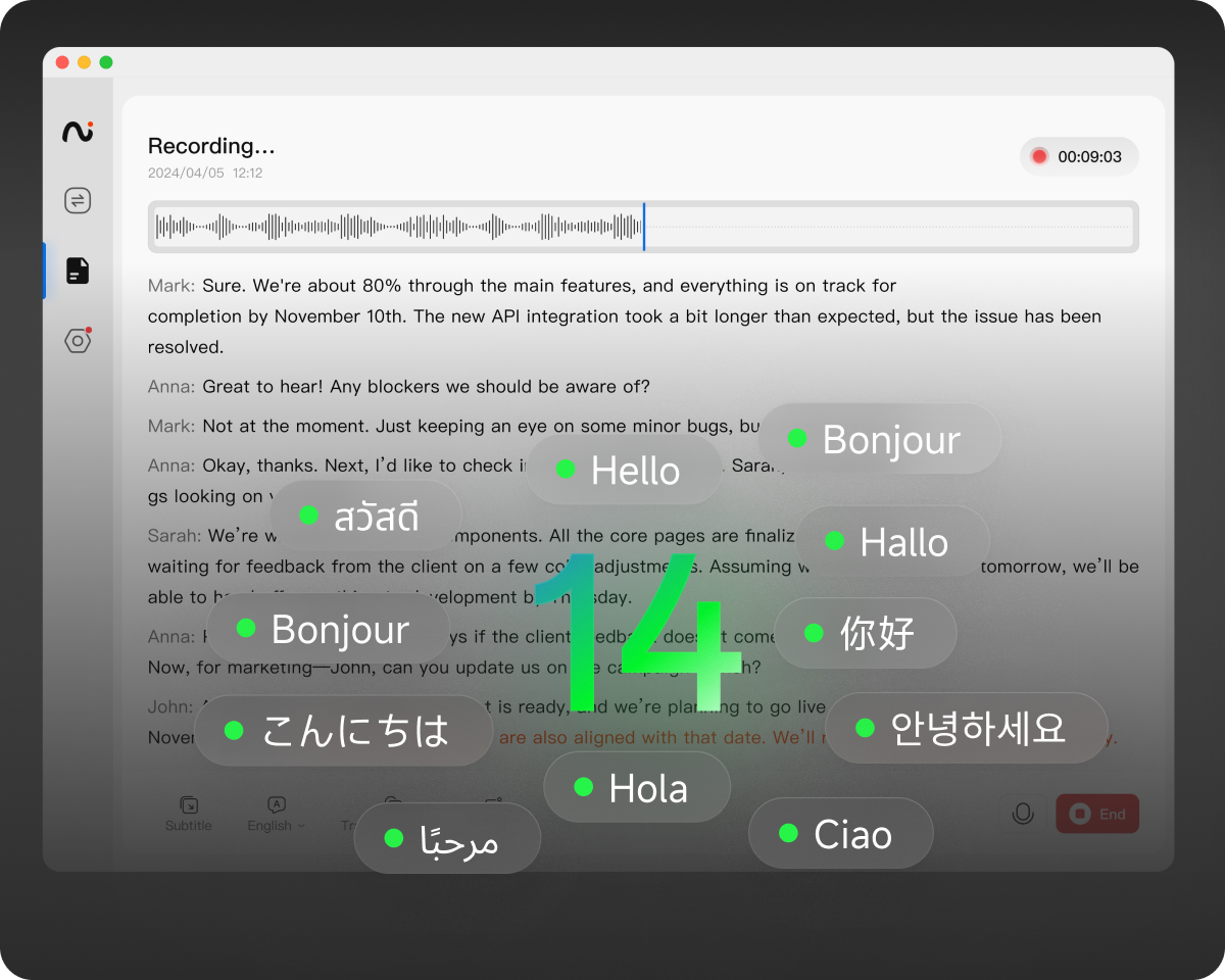 <p>Online Meetings Speech-to-Text</p>