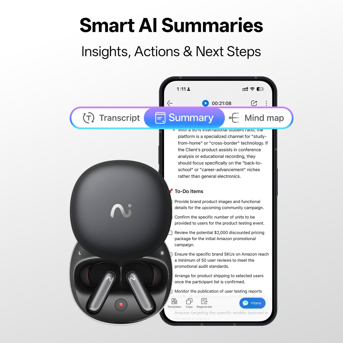 viaim RecDot – AI Note Taking Earbuds for Real Work