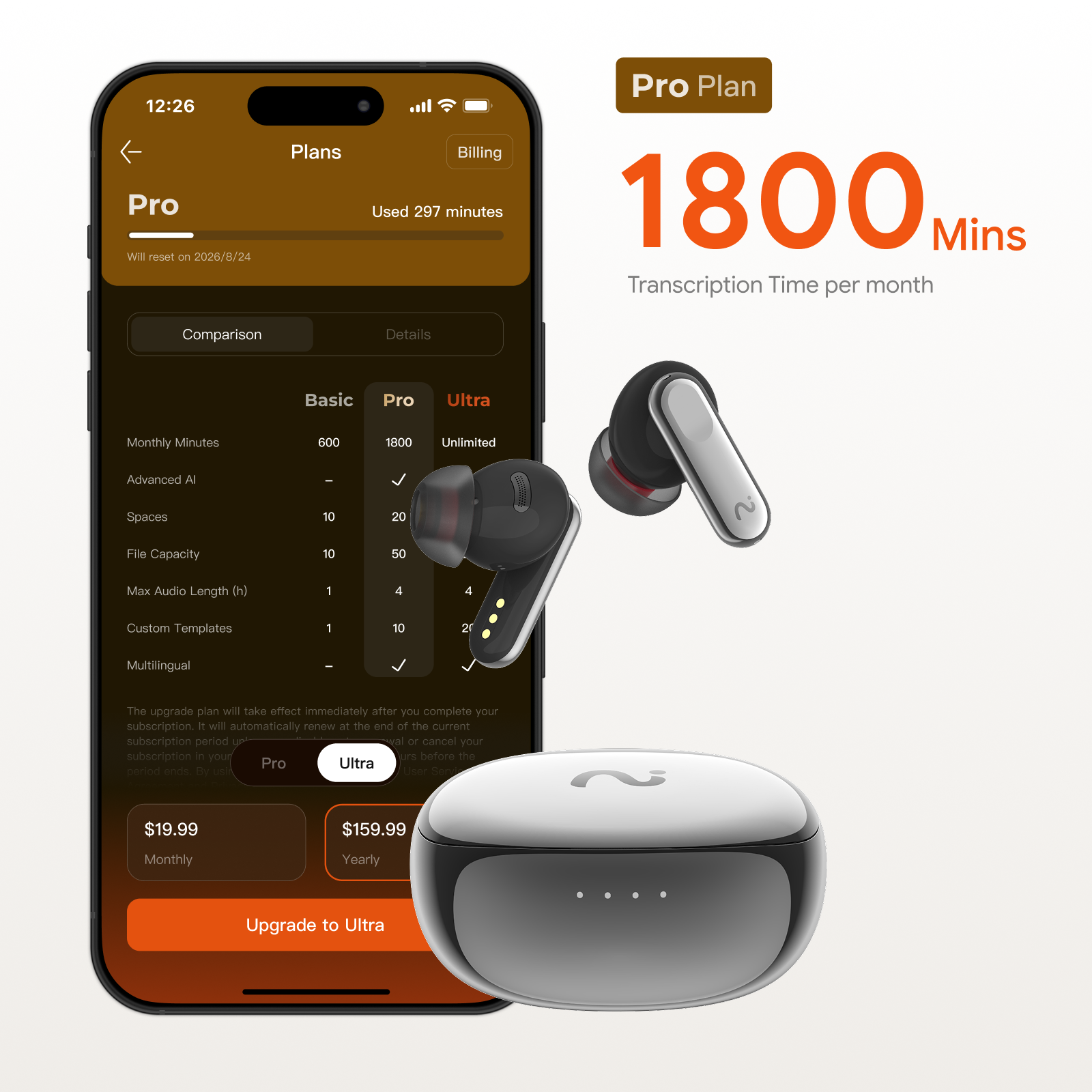 viaim Nano+ | Wearable AI Meeting Recorder