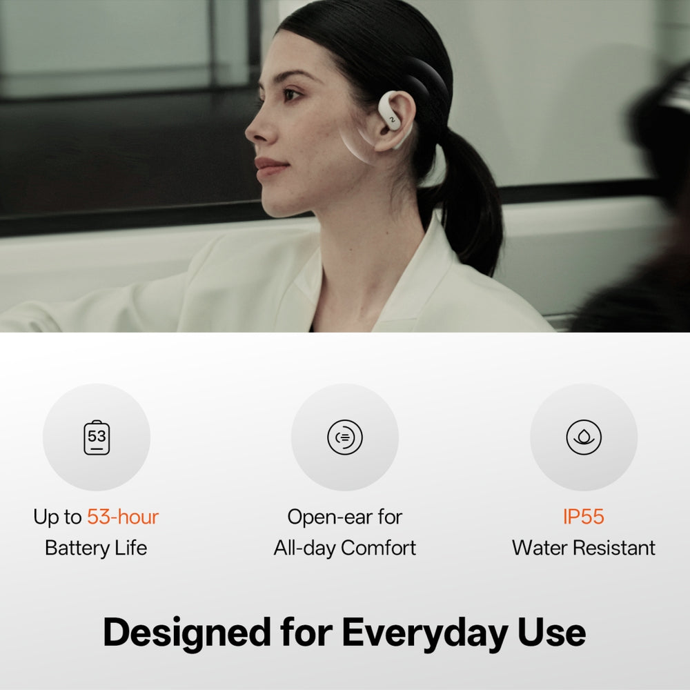 viaim OpenNote | Open-Ear AI Voice Recorder Earbuds with Transcription