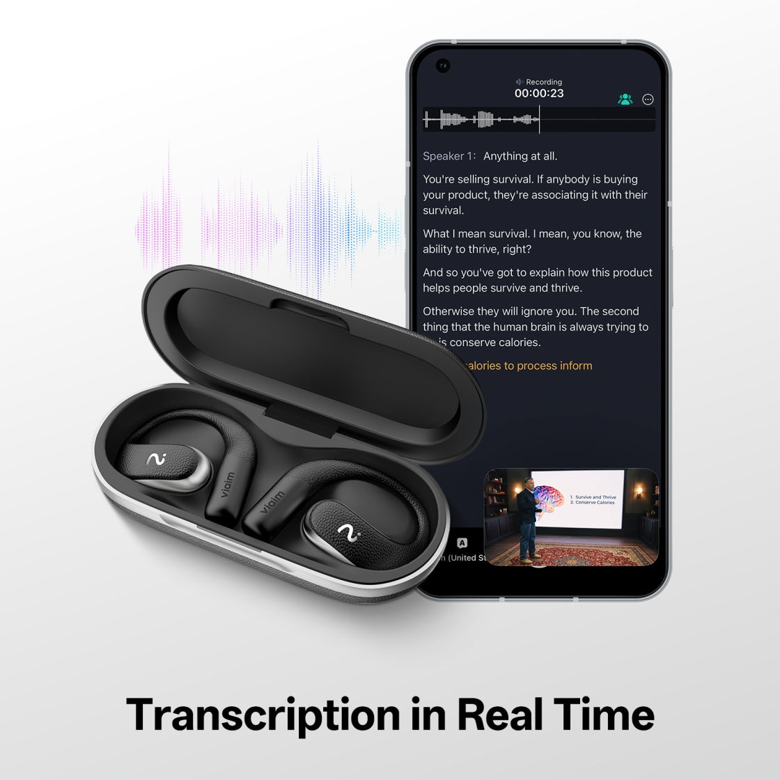 viaim OpenNote | Everyday AI Note Taker Built into Earphones