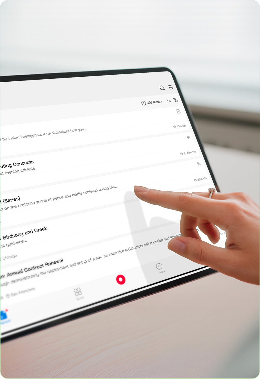 viaim AI-generated meeting notes and summaries - mobile view