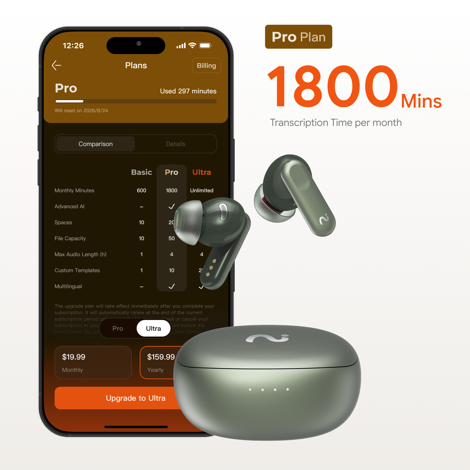 viaim Nano+ | Wearable AI Meeting Recorder