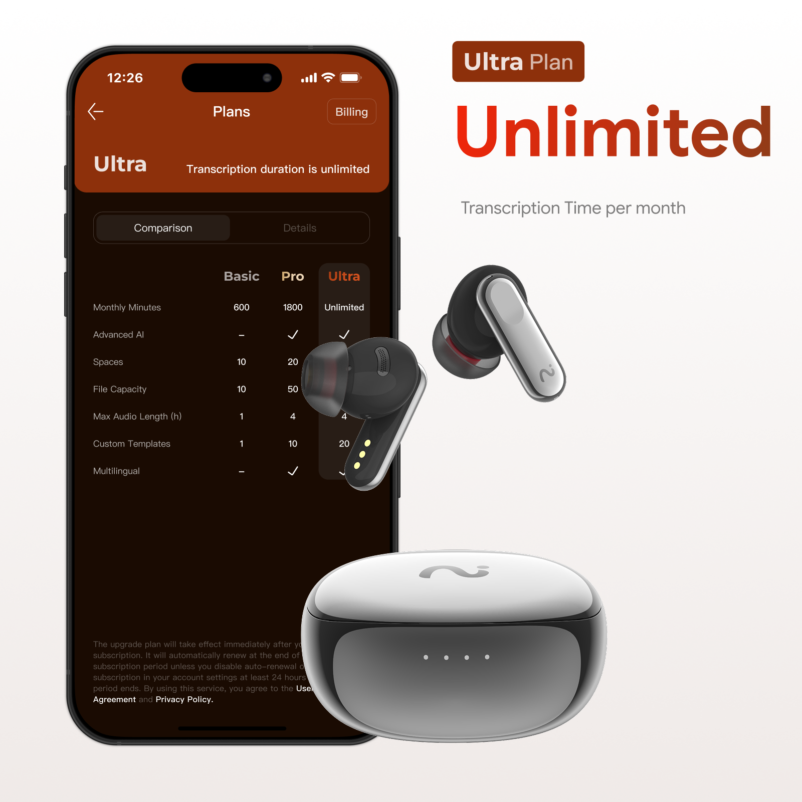 viaim Nano+ | Wearable AI Meeting Recorder