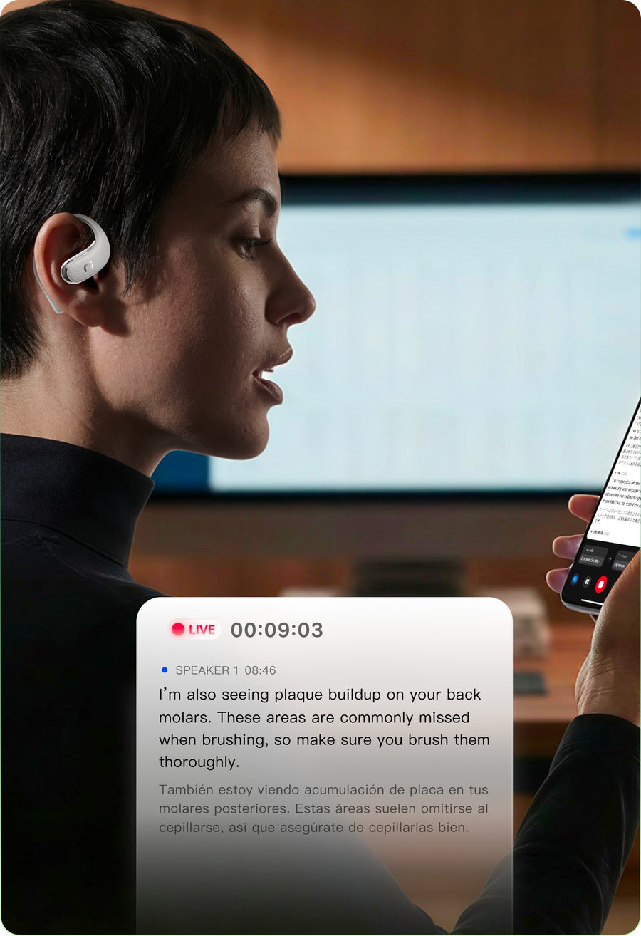 viaim real-time speech-to-text transcription - mobile view
